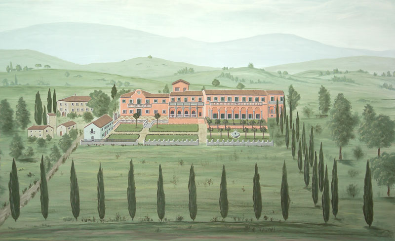 Painting of Villa Santa Barbara